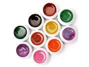 Set of 10 uv gels pot paillette for fake nails glitter manicure