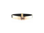 Women s Mirror Metal Waist Belt Metallic Three layered Butterfly Pattern