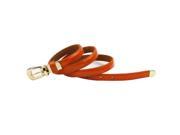 Modern Women s Candy Color Pu Leather Thin Belt Thin Skinny Waistband orange