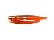 Women Skinny Waist Belt Thin Leather Waistband Strap orange