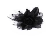 Fabric alloy feather flower Headband black Deco hair hairstyle fashion women