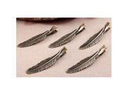 5X Feather Hair Metal Hairpin 12MM Bronze decoration