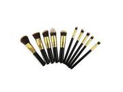 THZY Professional Brushes for Makeup Foundation and Powder 10 pieces black