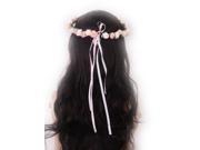 Bridal Rose Floral Branch Wedding Head Wreath Crown Floral Halo Headpiece Photography Tools for Adults White Pink