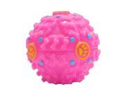 Pet Dog Squeaky Train Ball Toy Dispenser Play Tough Feeding Funny Chew Pink L