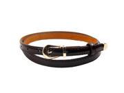 Modern Women s Candy Color Pu Leather Thin Belt Thin Skinny Waistband coffee