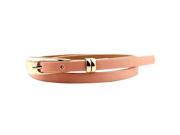 Women Skinny Waist Belt Thin Leather Waistband Strap pink