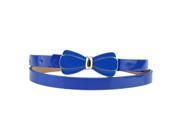 Charm Waist Belt Spray paint Girl Thin belt Bow style pin buckle Waistband Royal blue