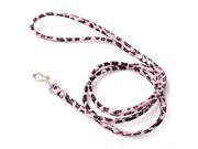 Leopard pink leather leash for small dog cat pet 1cmX120cm