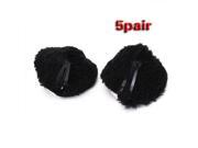 5 pair cosplay cat ear hair clip hairpin black