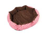 Removable cushion House Bed for Pets Dog Cat L Pink Red dots