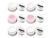 THZY 6 x UV Gel Building Gels Set Nail French Nail 15 ml clear pink white