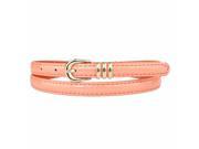 Charming Thin Waistband Belt Alloy Buckle New Girl Simulation Leather Belt Skin Pink