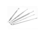 SODIAL 5Pcs Blackhead Pimple Blemish Comedone Acne Extractor Remover Tool Set Silver