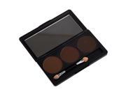Professional 3 Color Matte Nude Makeup Eyeshadow Palette Eye Shadow with Mirror and Double Ended Brush 1