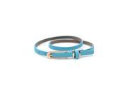 Fashion Lady Women Waistband Pu Leather Belt Sky Blue