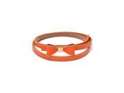Woman s Candy Color Bowknot PU Leather Waistband Orange