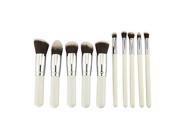 THZY Professional Brushes for Makeup Foundation and Powder 10 pieces White