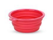 Feeder Foldable Silicone Magenta Bowl for Dog Cat Pet