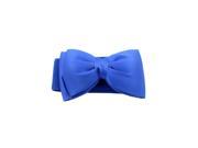 Fashion Wide Stretch Buckle Bowknot Waistband Waist Elastic Bow Belt Blue