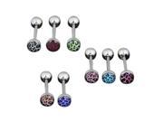 10x Tongue Piercing Multi colored Leopard Stainless Steel