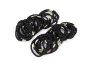 50pcs Elastic Rubber Hair Band Headband Black 4mm