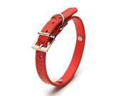 PU Leather Strap Red Collar Pet Dog Size S
