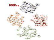 100× silver metal beads spacer beads 4 Case Pearl