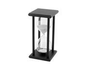 60Min Black Wooden White Sand Sandglass Hourglass Clock Timer Home Decor