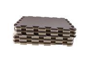 10 Piece Eva Foam Puzzle Exercise Mat Interlocking Floor Tiles Brown beige