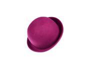 Fashion Vintage Men Women Fedoras Dome Hat Roll Brim Bowler Derby Hat Unisex Headwear rose Red