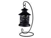 Iron Moroccan Style Candlestick Candleholder Candle Stand Light Lantern Black