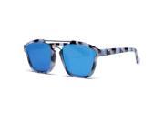 Metal beams irregular square frame sunglasses Blue