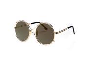 Double ring hollow Great circle frame sunglasses Gold