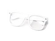 THZY Fashion Unisex Clear Lens Geek Glasses White