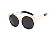 Round butterfly shape CAT eye sunglasses vintage fashion Metal frame glasses Black