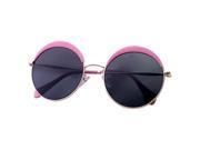 Round Sunglasses Eyebrow Frame Eyewear pink frame gray