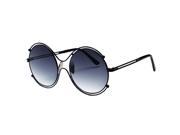 Double ring hollow Great circle frame sunglasses Black