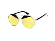 Mirror Design Octagon Sunglasses Gold