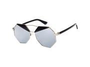 Mirror Design Octagon Sunglasses White Mercury