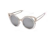 Round butterfly shape CAT eye sunglasses vintage fashion Metal frame glasses Silver
