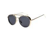 Vintage Steampunk polarized sunglasses Gold frame Black