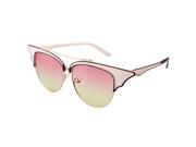 High Quality Mirror UV400 Sun Glasses Eyewear Women Cat Eye Sunglasses creamy white