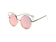 Metal Frame Vintage glasses Cat ears Sunglasses Gold frame Pink