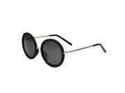 Retro Round Sunglasses Matte Black silver frame