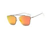 Fashion trend Rimless Sunglasses gold frame Red
