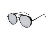 Vintage Steampunk polarized sunglasses Black frame Silver
