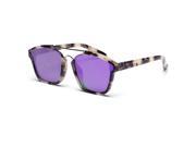 Metal beams irregular square frame sunglasses Purple