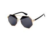 Mirror Design Octagon Sunglasses Black