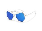 Mirror Design Octagon Sunglasses Blue